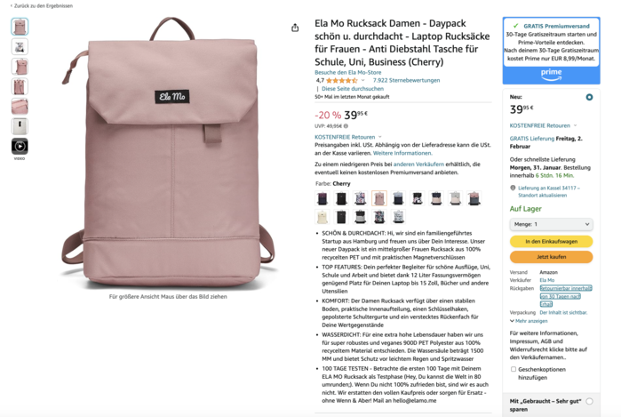 Amazon SEO: Bulletpoints ohne Schlagworte am Anfang